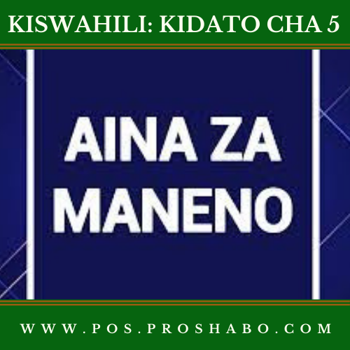 CODE 507: KISWAHILI:  KIDATO CHA 5